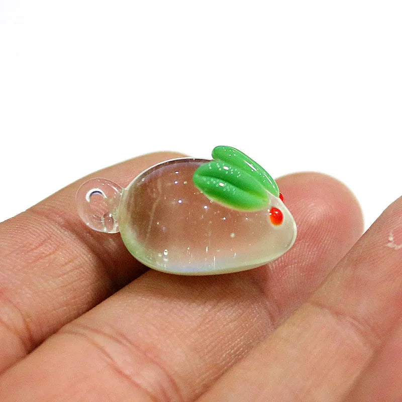 6pcs Hanging Christmas Glass Crafts Ornaments Cute Candy Cane Gloves Sock Xmas Tree Five Pointed Star Mini Pendants Accessories