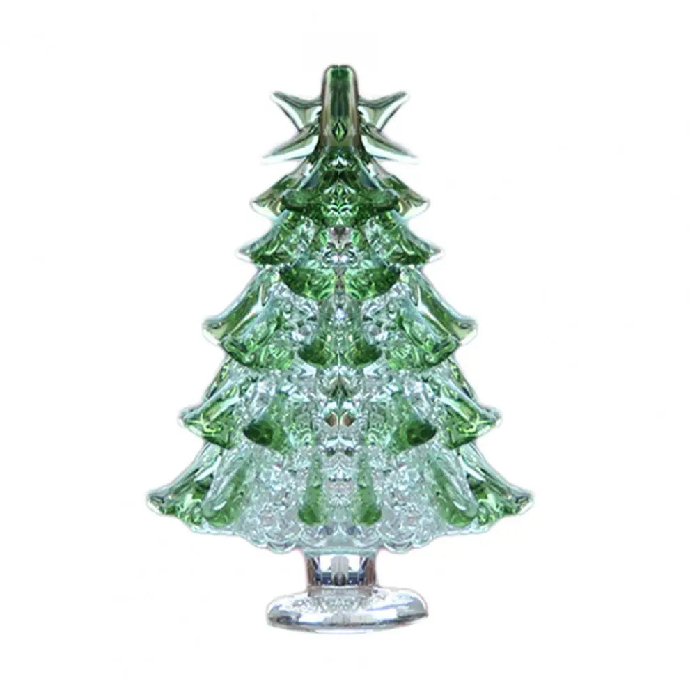 Glass Christmas Tree Ornaments Glass Star Decorations Festive Glass Christmas Tree Figurines for Winter Home Decor Handmade