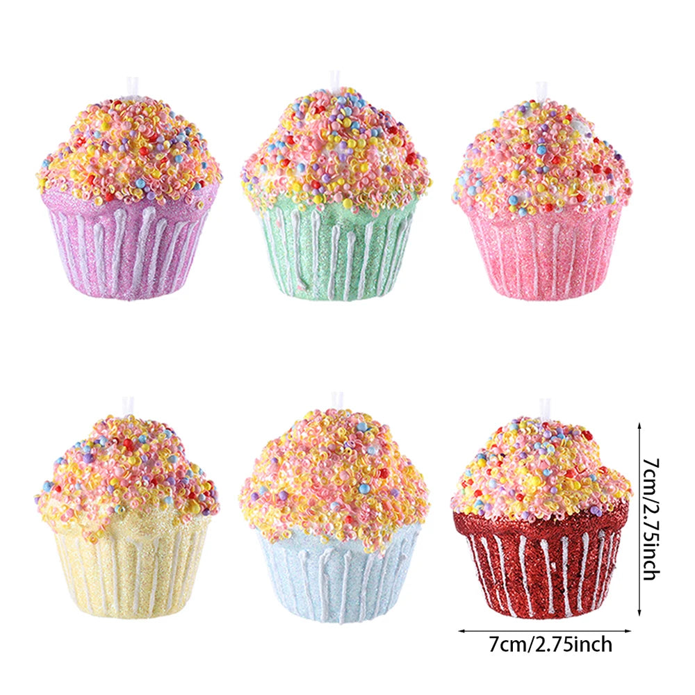 6pcs Christmas Macaron Biscuit Donut Shapes Ball Ornament Xmas Tree Hanging Pendants Home Party Navidad Christmas Decor