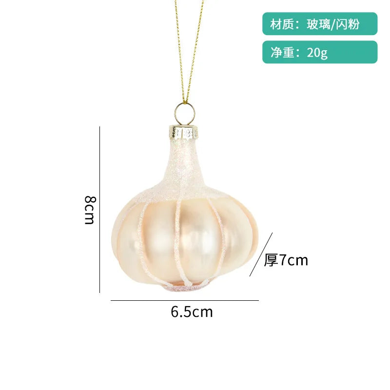 Christmas Decorative Glass Colored Fruit and Vegetable Series Creative Small Pendant Christmas Tree Pendant
