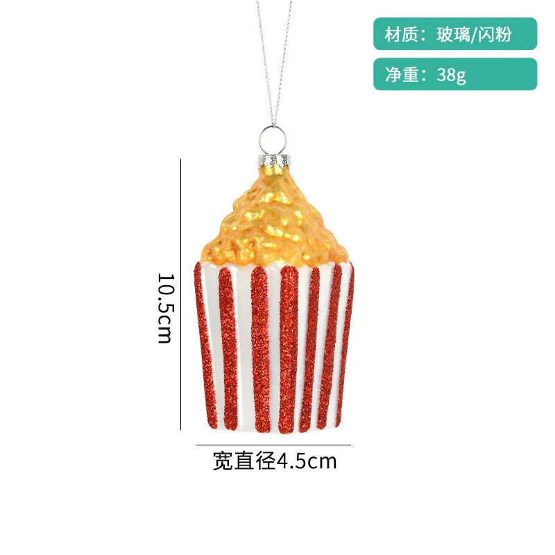 Christmas Decorative Glass Colored Fruit and Vegetable Series Creative Small Pendant Christmas Tree Pendant