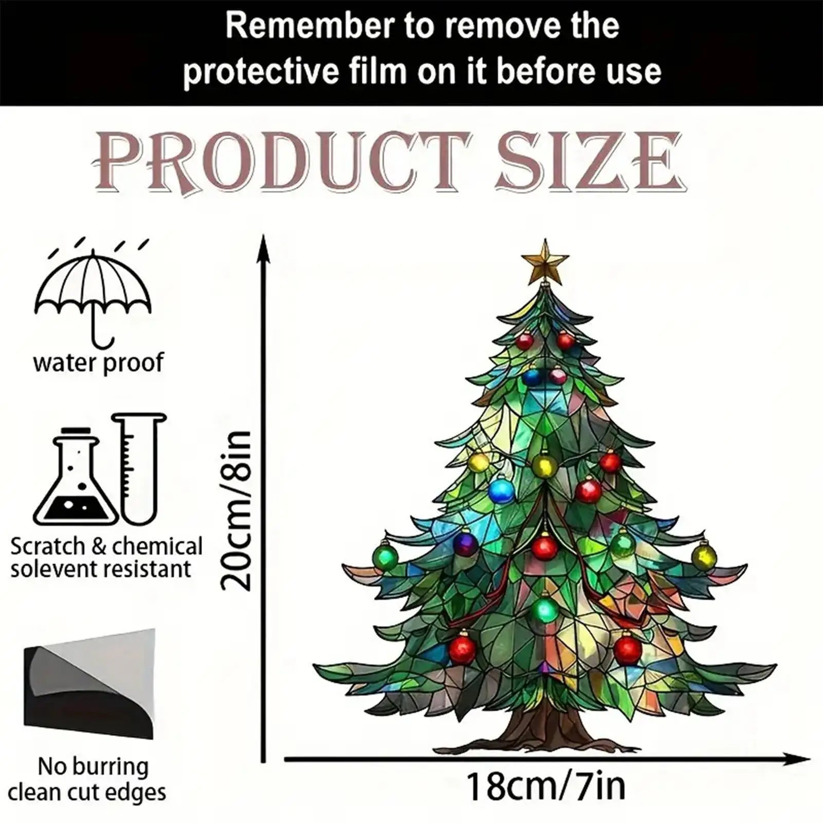 Christmas Tree Acrylic Hanging Ornament for Window Suncatcher Merry Christmas Decor for 2026 Xmas Navidad Party Supplies