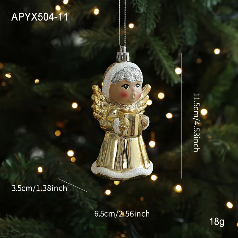 Acrylic Christmas Tree Decoration Pendant Sequins Snowflake Golden Bag Christmas Tree Scene Decoration Xmas Atmosphere Props