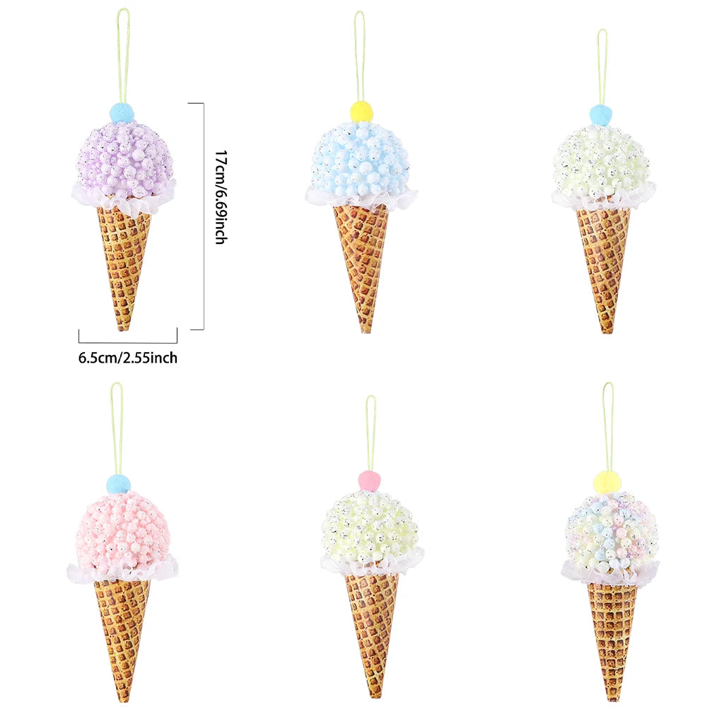 6pcs Christmas Macaron Biscuit Donut Shapes Ball Ornament Xmas Tree Hanging Pendants Home Party Navidad Christmas Decor