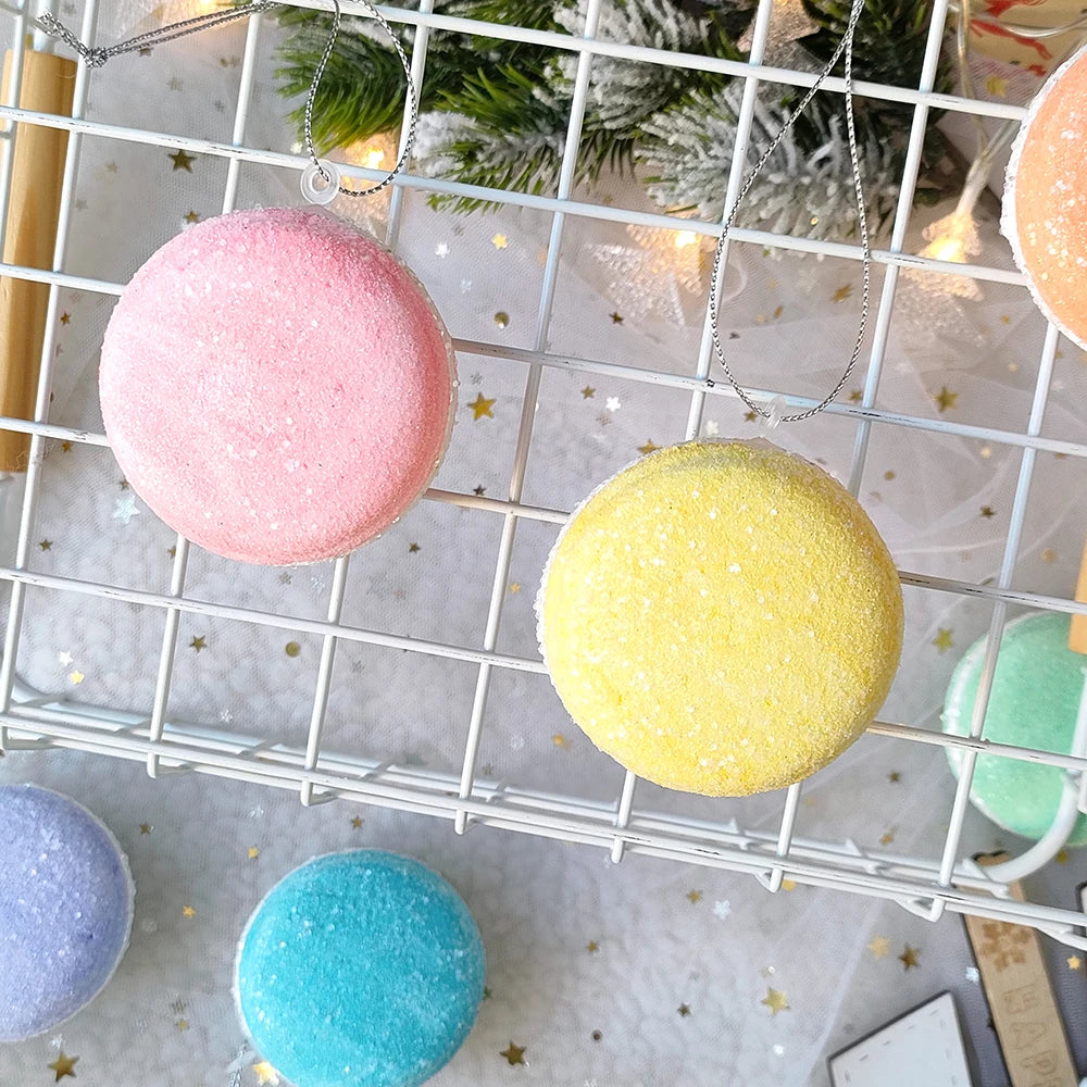 6pcs Christmas Macaron Biscuit Donut Shapes Ball Ornament Xmas Tree Hanging Pendants Home Party Navidad Christmas Decor