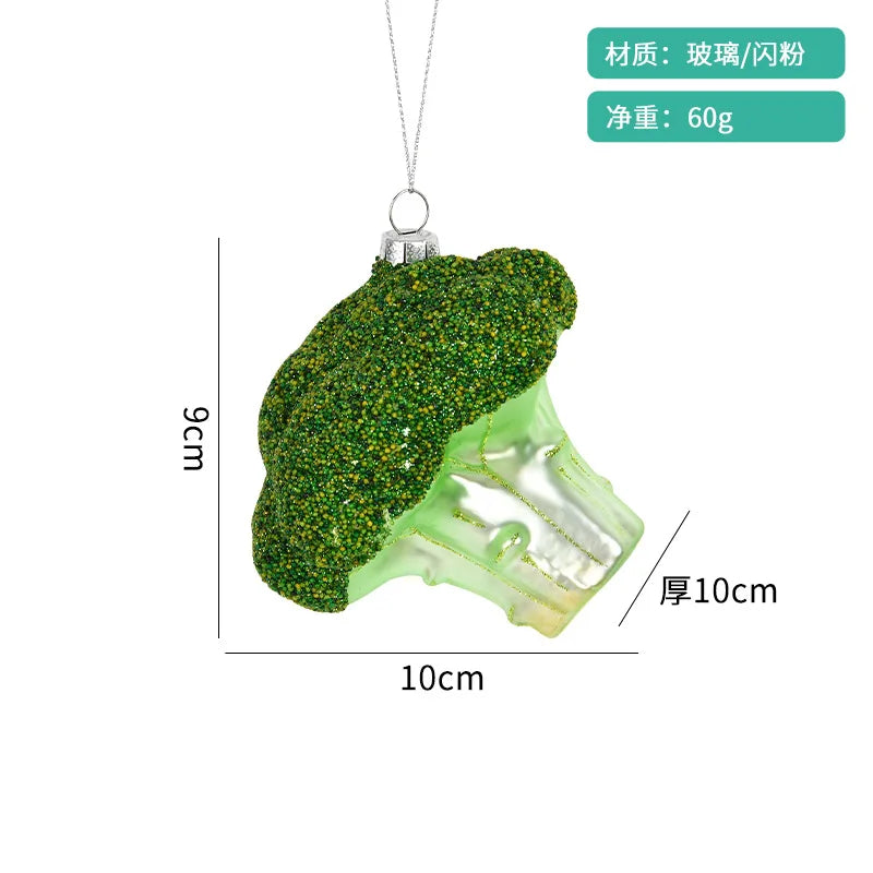 Christmas Decorative Glass Colored Fruit and Vegetable Series Creative Small Pendant Christmas Tree Pendant