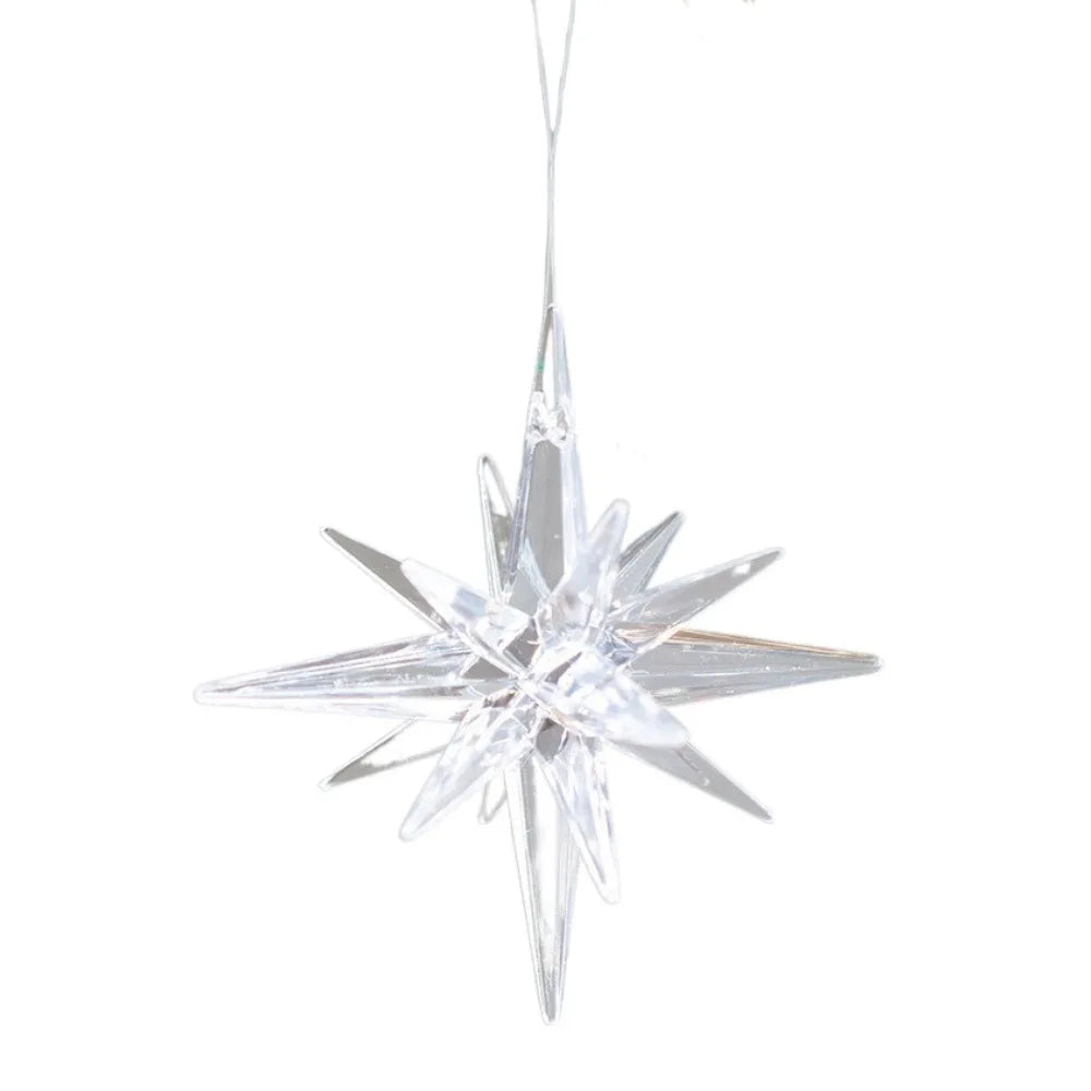 Cartoon Christmas Ice Cream Pendant Shiny Pink Plastic Christmas Tree Ornaments 3D Shatterproof Xmas Snowflake Pendant