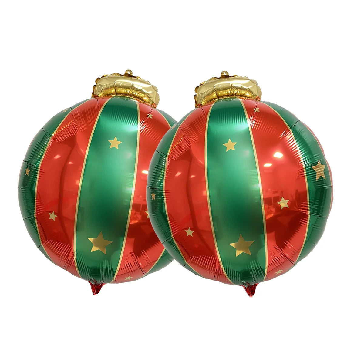 2/5pcs Red Green Christmas Ball Sahpe Foil Balloons Christmas Decorations for home store Party Supplies Navidad 2026 Decor