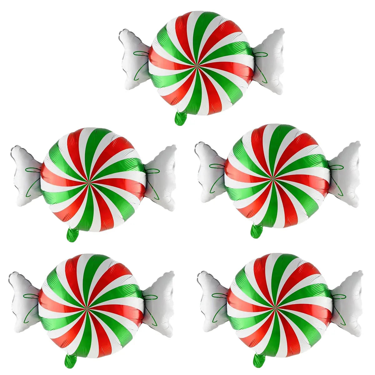 2/5pcs Red Green Christmas Ball Sahpe Foil Balloons Christmas Decorations for home store Party Supplies Navidad 2026 Decor