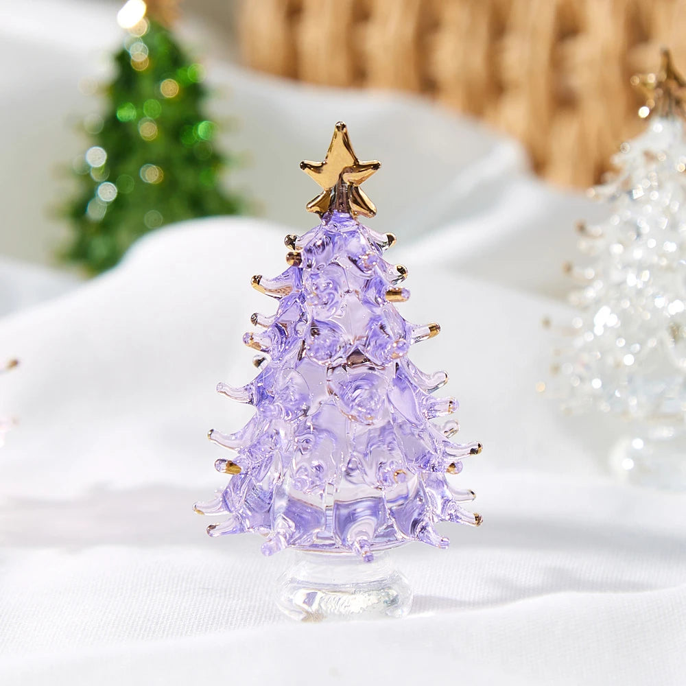 colored glaze Christmas Tree Decorations Elegant Exquisite Natural crystal Christmas Tree Ornaments Festival home furnishing