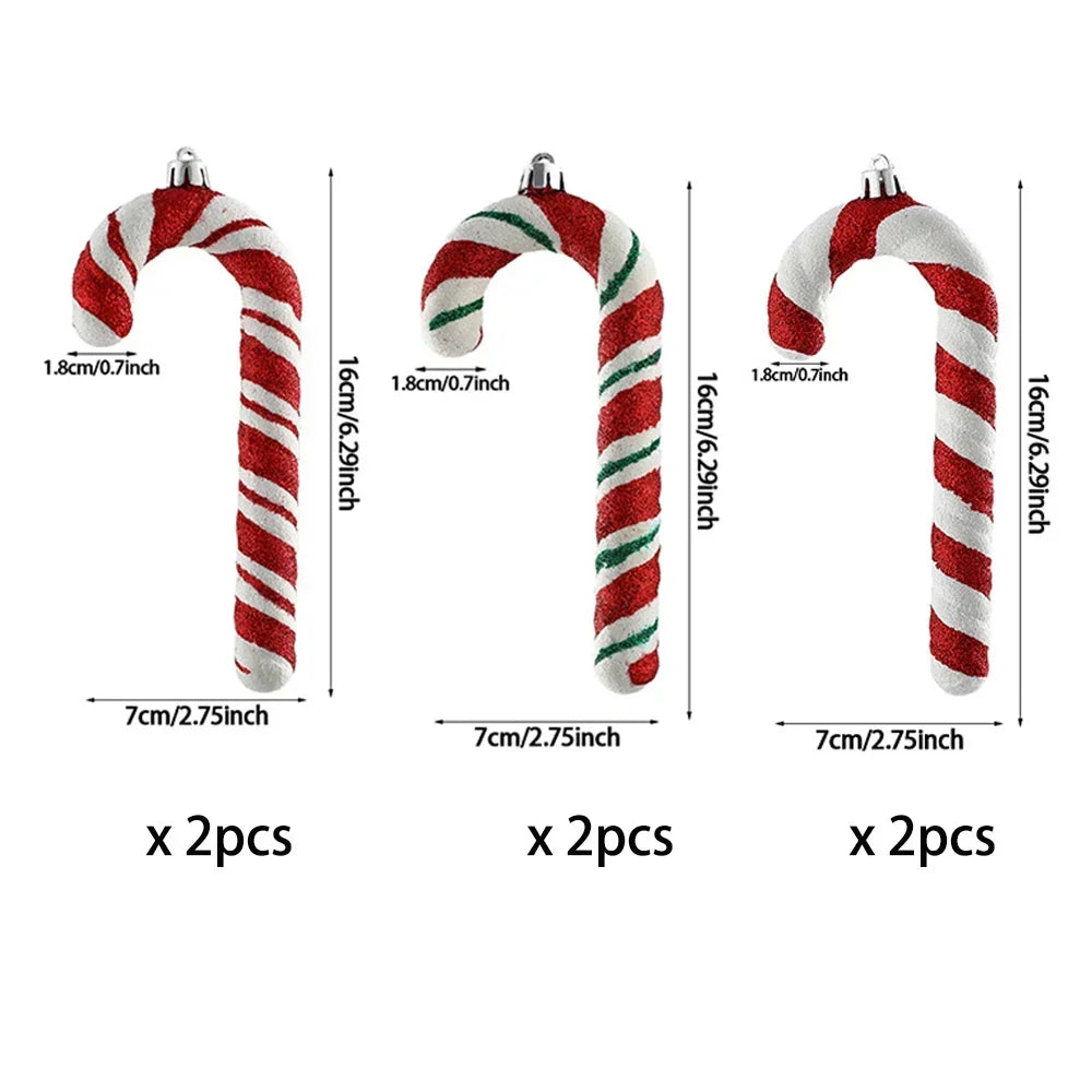 6Pcs Christmas Hanging Candy Balls Red White Candy Pendant Home Party Christmas Tree Decorations Navidad Winter New Year