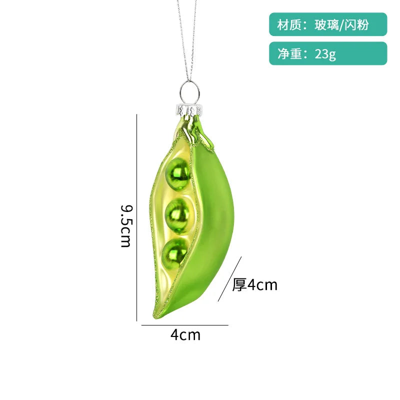 Christmas Decorative Glass Colored Fruit and Vegetable Series Creative Small Pendant Christmas Tree Pendant