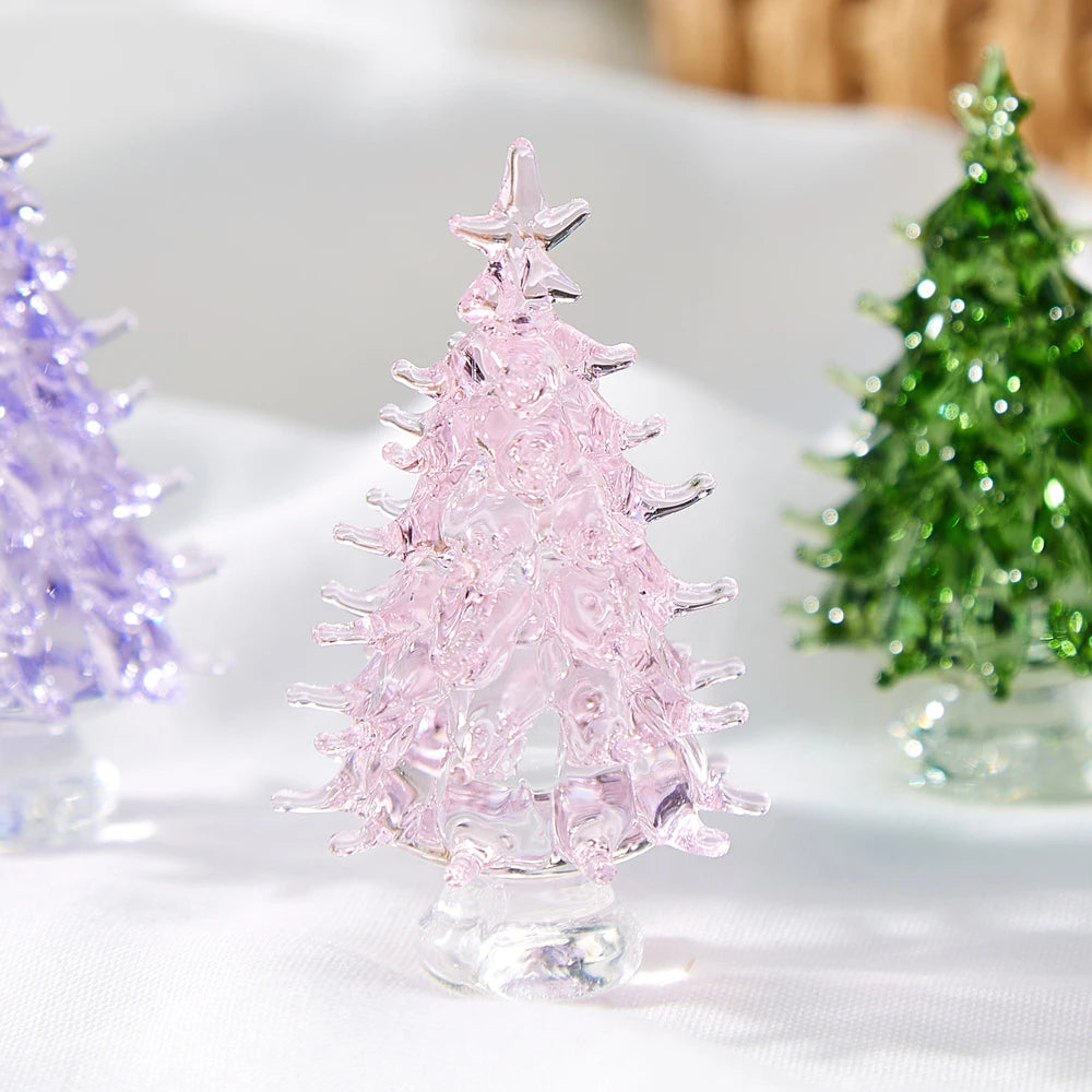 colored glaze Christmas Tree Decorations Elegant Exquisite Natural crystal Christmas Tree Ornaments Festival home furnishing