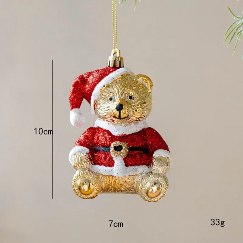 New Christmas Tree Decoration Pendant Creative Gift Package Bear Puppy Gingerbread Man Pendant Three-dimensional Pendant