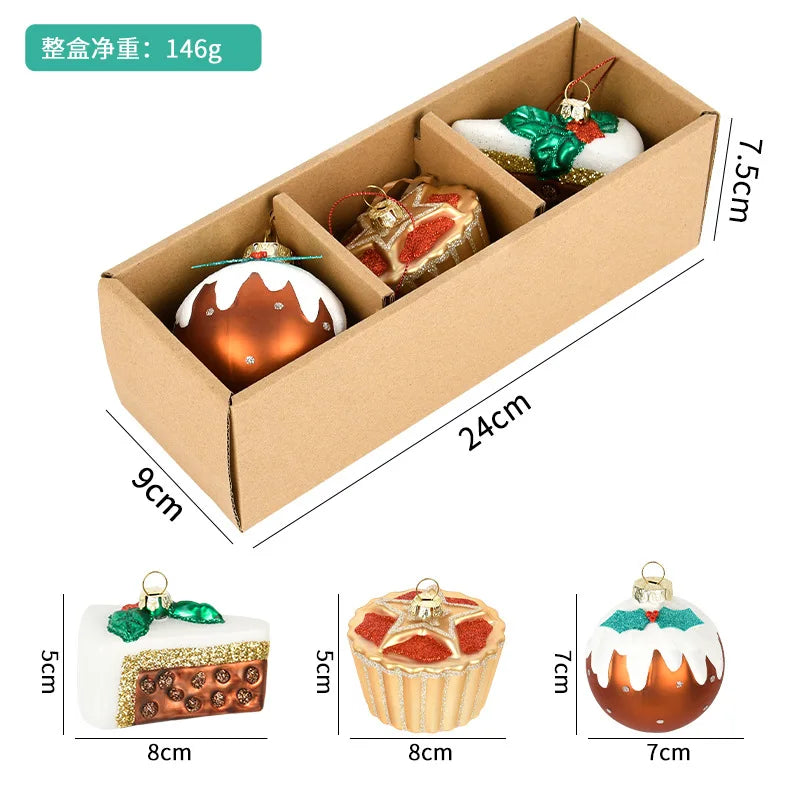 Christmas Decorative Glass Colored Fruit and Vegetable Series Creative Small Pendant Christmas Tree Pendant