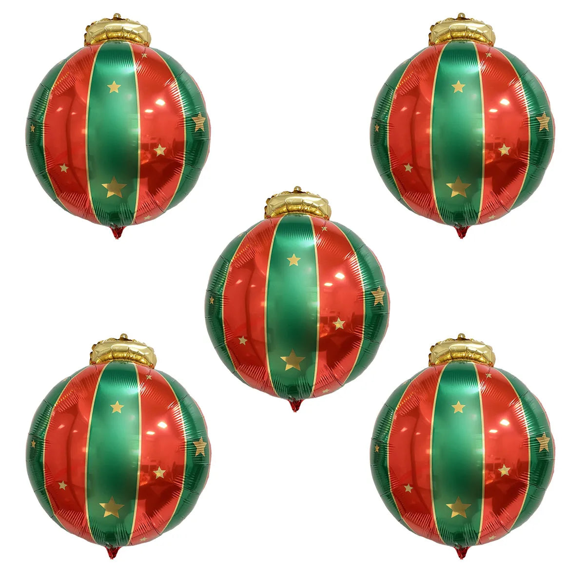 2/5pcs Red Green Christmas Ball Sahpe Foil Balloons Christmas Decorations for home store Party Supplies Navidad 2026 Decor