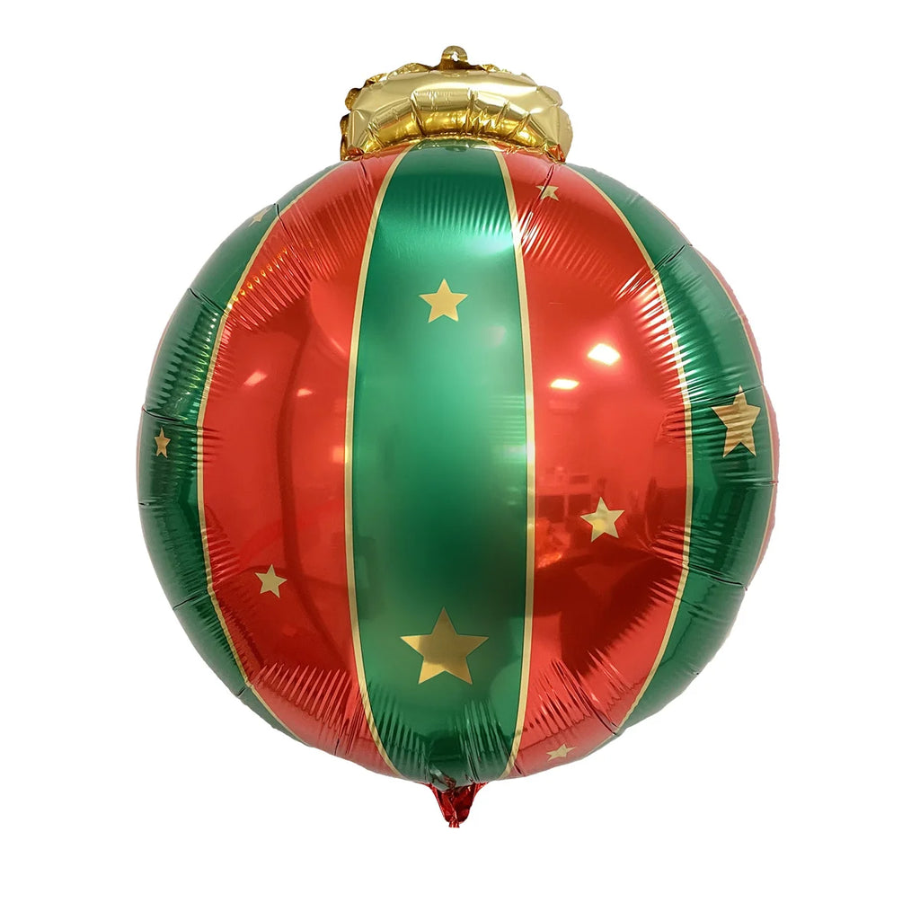 2/5pcs Red Green Christmas Ball Sahpe Foil Balloons Christmas Decorations for home store Party Supplies Navidad 2026 Decor