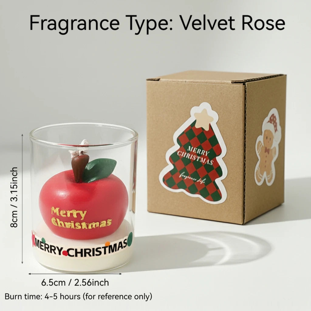 Christmas Scented Candle Glass Cup Soy Wax Santa Tree Snowman Reindeer Gift Home Decoration Holiday Aromatherapy Candle