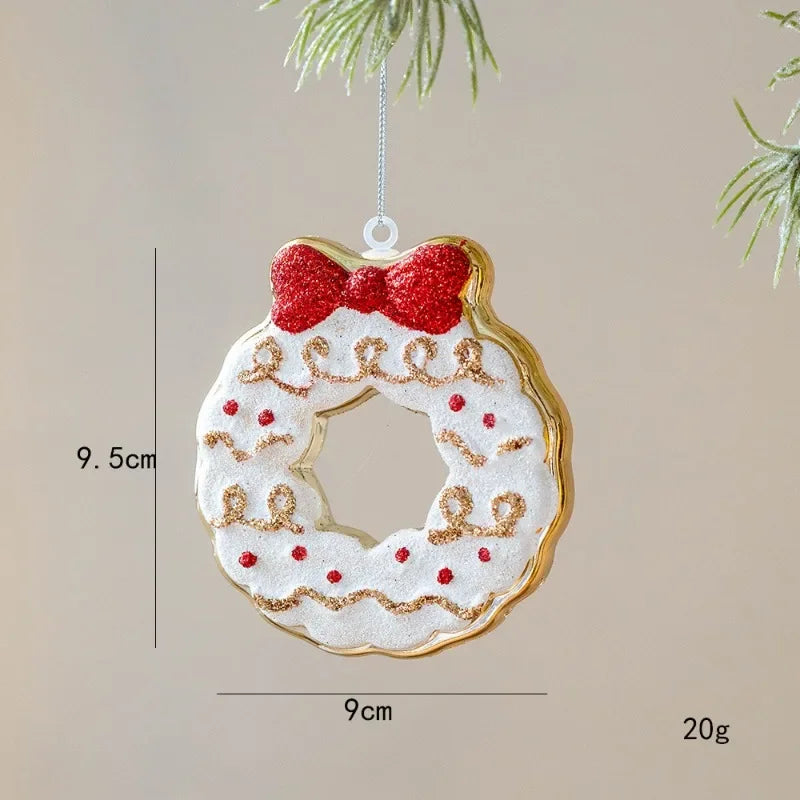 New Christmas Tree Decoration Pendant Creative Gift Package Bear Puppy Gingerbread Man Pendant Three-dimensional Pendant