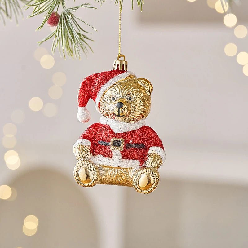 New Christmas Tree Decoration Pendant Creative Gift Package Bear Puppy Gingerbread Man Pendant Three-dimensional Pendant
