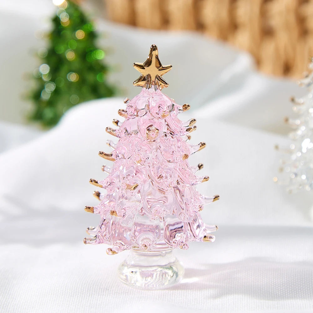 colored glaze Christmas Tree Decorations Elegant Exquisite Natural crystal Christmas Tree Ornaments Festival home furnishing