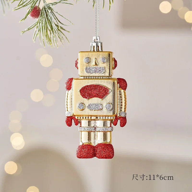 New Christmas Tree Decoration Pendant Creative Gift Package Bear Puppy Gingerbread Man Pendant Three-dimensional Pendant