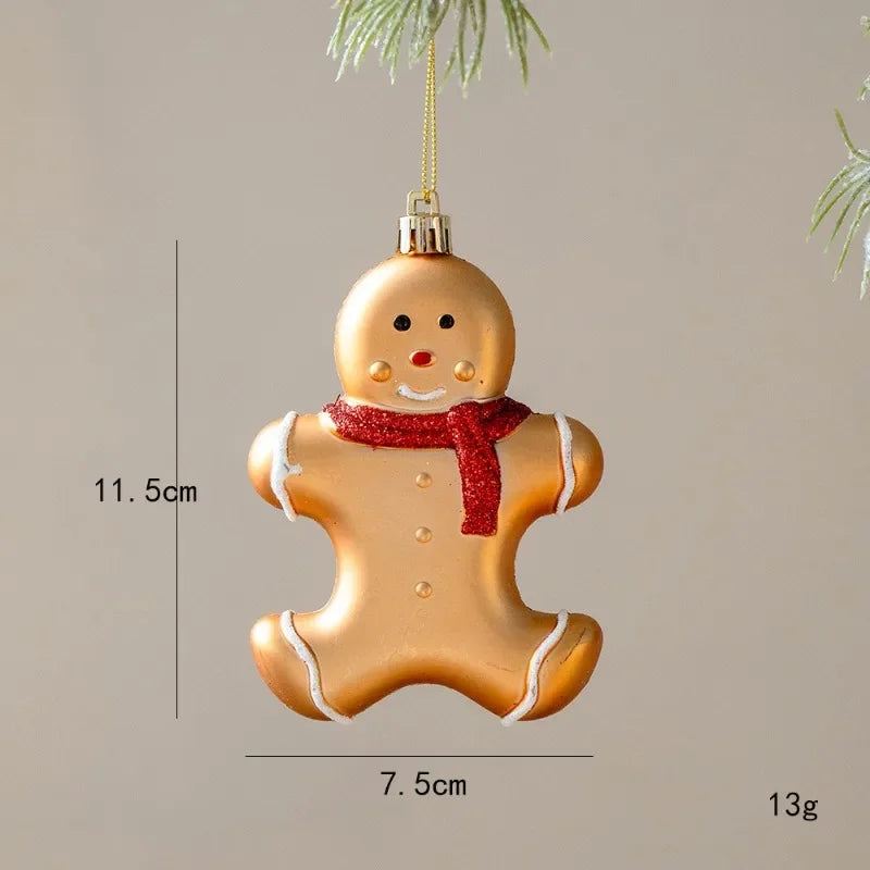 New Christmas Tree Decoration Pendant Creative Gift Package Bear Puppy Gingerbread Man Pendant Three-dimensional Pendant