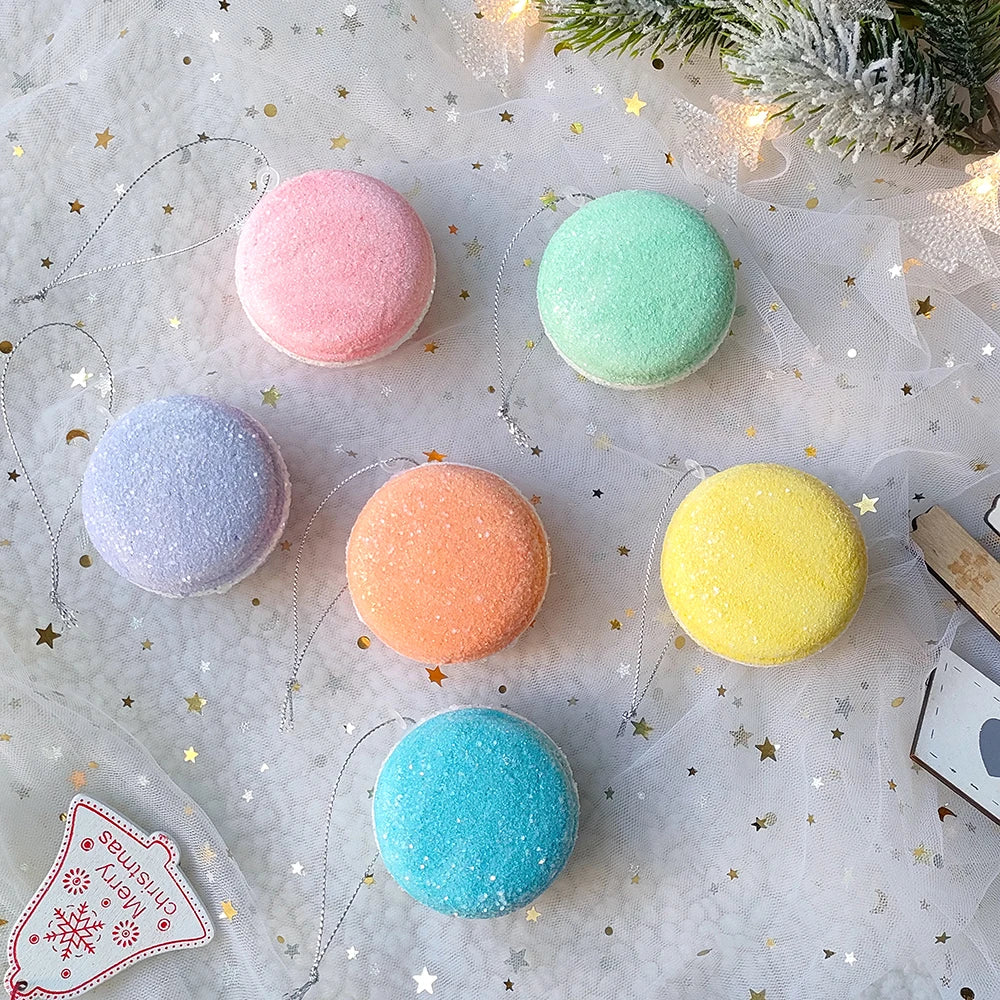 6pcs Christmas Macaron Biscuit Donut Shapes Ball Ornament Xmas Tree Hanging Pendants Home Party Navidad Christmas Decor