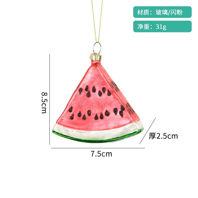 Christmas Decorative Glass Colored Fruit and Vegetable Series Creative Small Pendant Christmas Tree Pendant