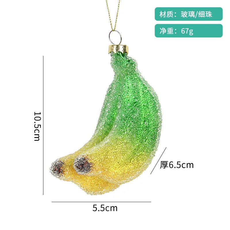 Christmas Decorative Glass Colored Fruit and Vegetable Series Creative Small Pendant Christmas Tree Pendant