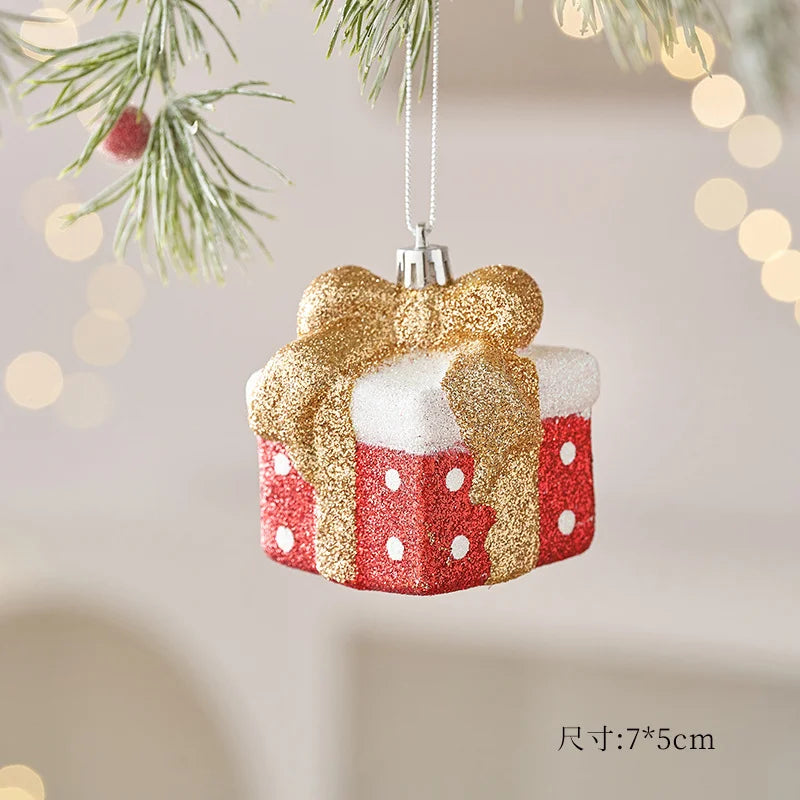 New Christmas Tree Decoration Pendant Creative Gift Package Bear Puppy Gingerbread Man Pendant Three-dimensional Pendant