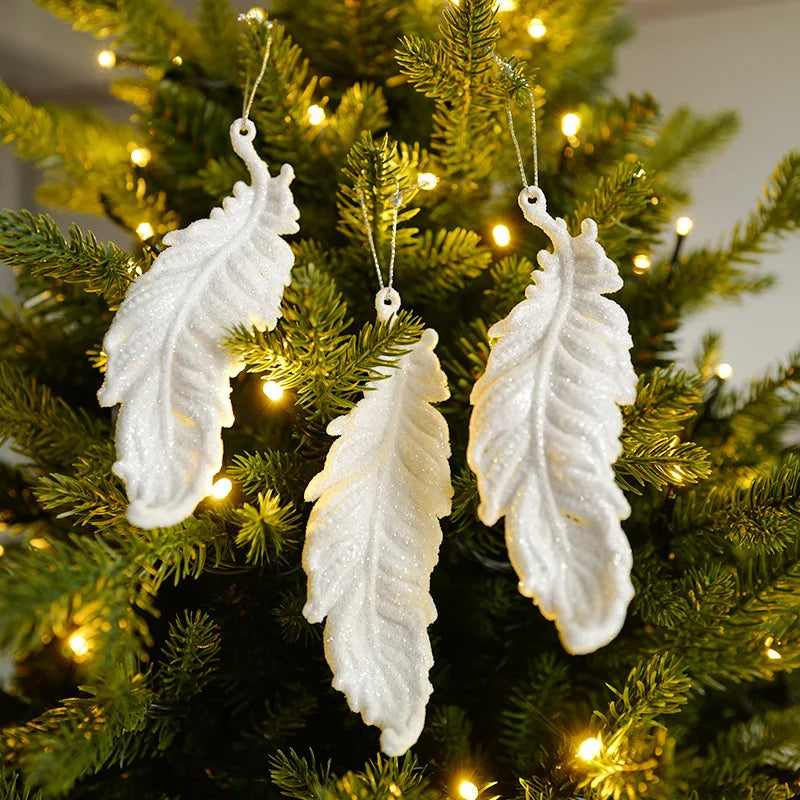 Christmas Tree Hanging Ornaments Snowflake Angel Deer White Pendants  New Year Party Home Xmas Tree Decorations Kids Toys