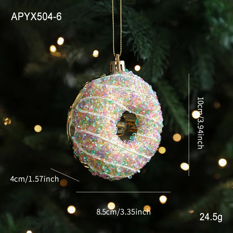 Acrylic Christmas Tree Decoration Pendant Sequins Snowflake Golden Bag Christmas Tree Scene Decoration Xmas Atmosphere Props