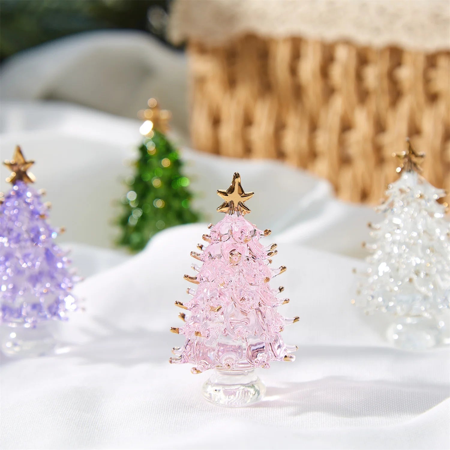 colored glaze Christmas Tree Decorations Elegant Exquisite Natural crystal Christmas Tree Ornaments Festival home furnishing