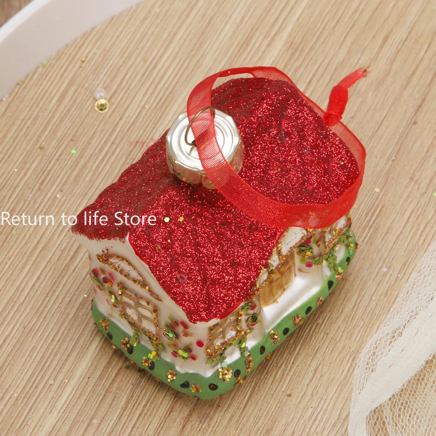 Christmas House Tree Hanging Ornaments Glass Decorations for Home New Year Party 2025 Nativity Glass Christmas Toys