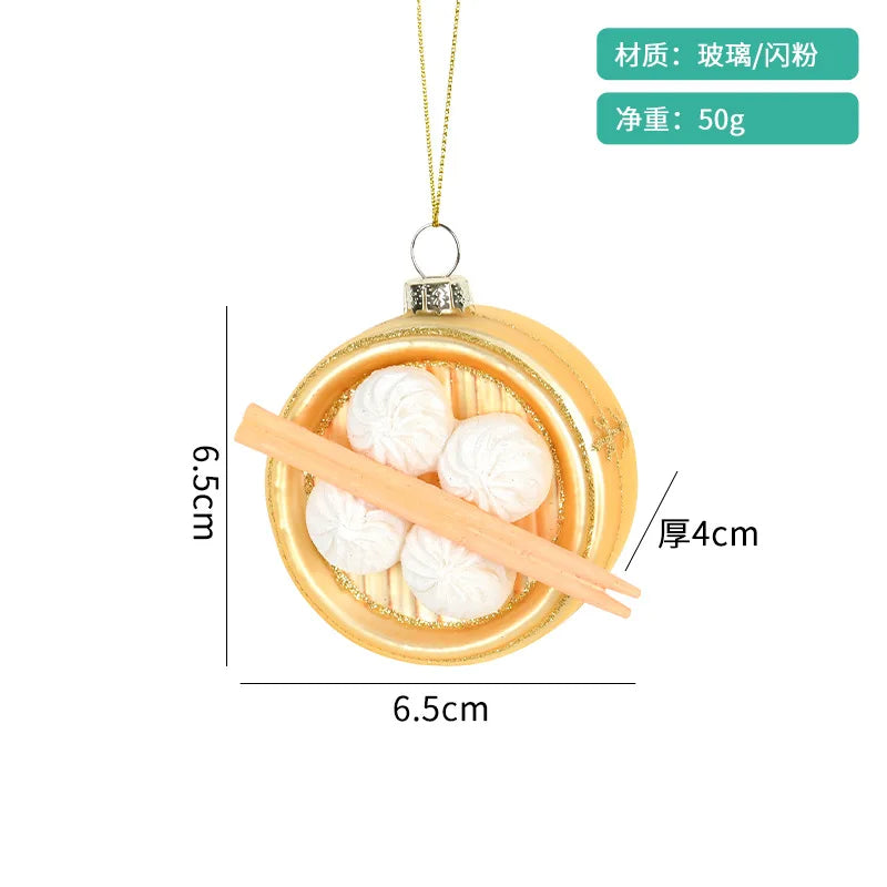 Christmas Decorative Glass Colored Fruit and Vegetable Series Creative Small Pendant Christmas Tree Pendant